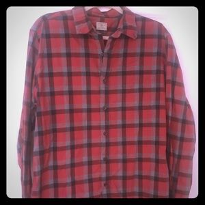 J. Crew red and gray plaid button down.